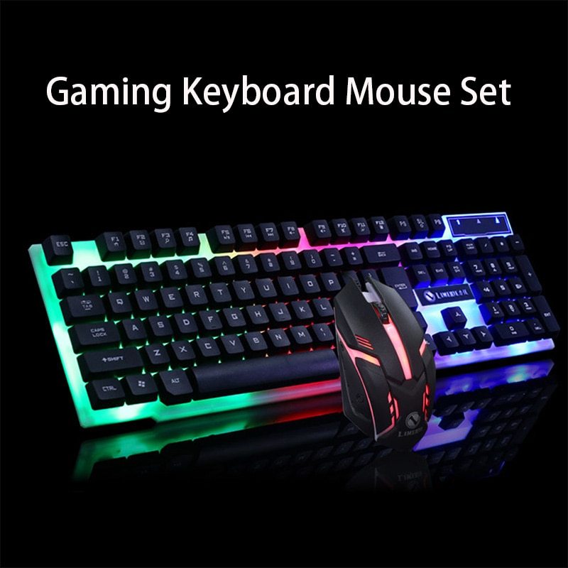 Gaming Keyboard Mouse Glowing Set - GadgetGameHub