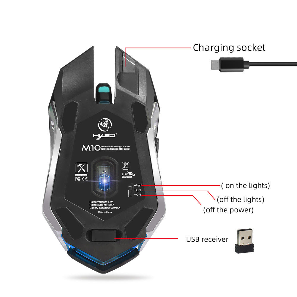 2.4GPI glowing gaming mouse - GadgetGameHub