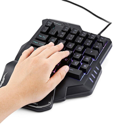 One-Handed Gaming Keyboard RGB - GadgetGameHub