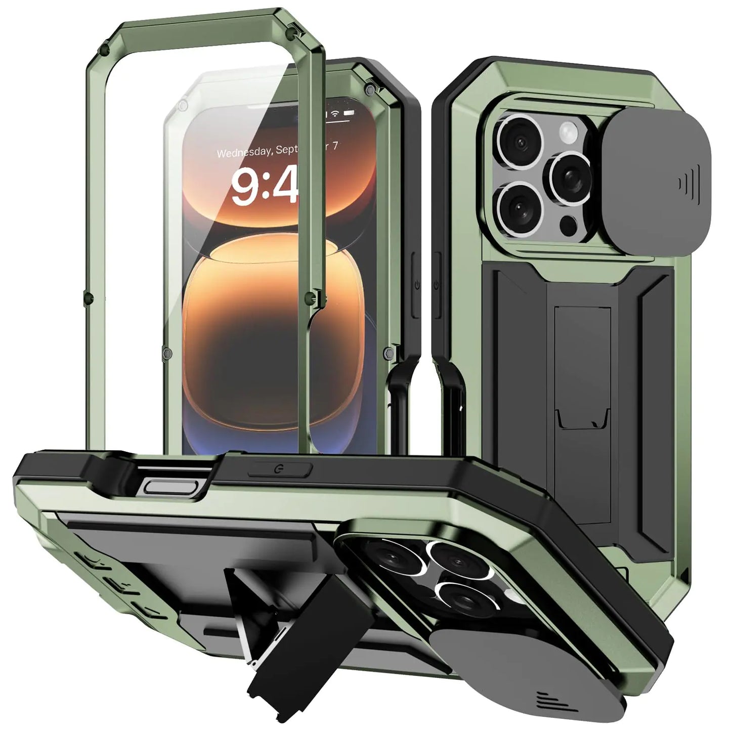 iPhone 16 Case with Screen Camera Protector Heavy Duty Waterproof Case