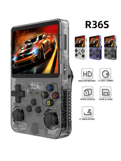 128G R36S Retro Handheld Video Game Console Linux System 3.5 Inch IPS Screen R35s Pro Portable Pocket Video Player 64GB Games - GadgetGameHub