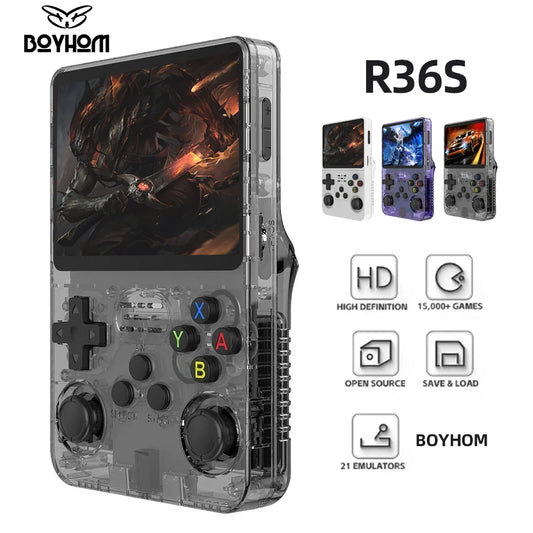 128G R36S Retro Handheld Video Game Console Linux System 3.5 Inch IPS Screen R35s Pro Portable Pocket Video Player 64GB Games - GadgetGameHub