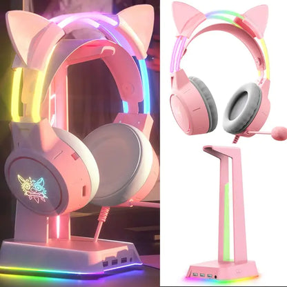 RGB Light Gamer Headset Cat Ear