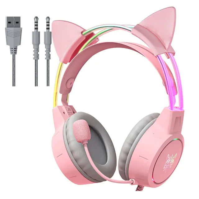 RGB Light Gamer Headset Cat Ear